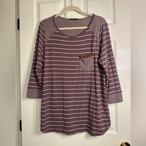 Pink Clover Mauve Striped Long Sleeve T-Shirt